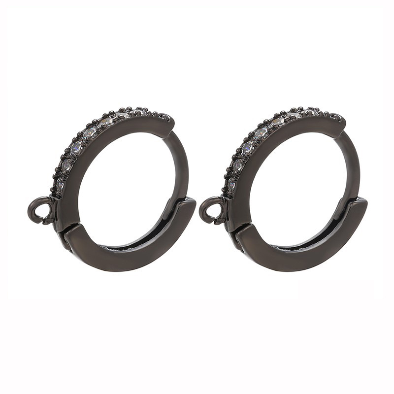 4:Gun black white diamond flat ring