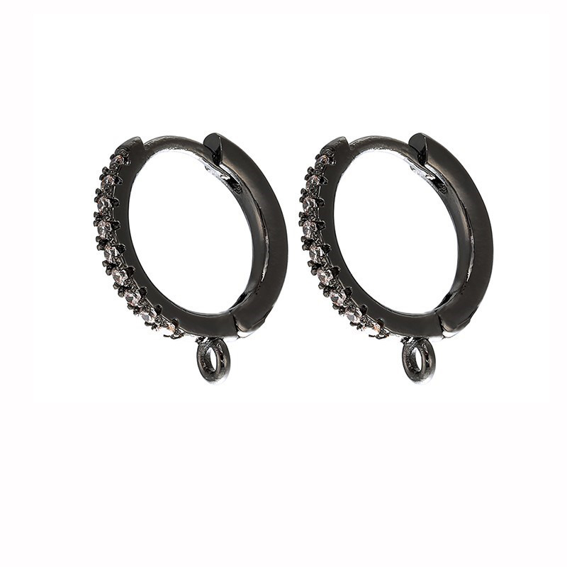 8:Gun black white diamond vertical ring