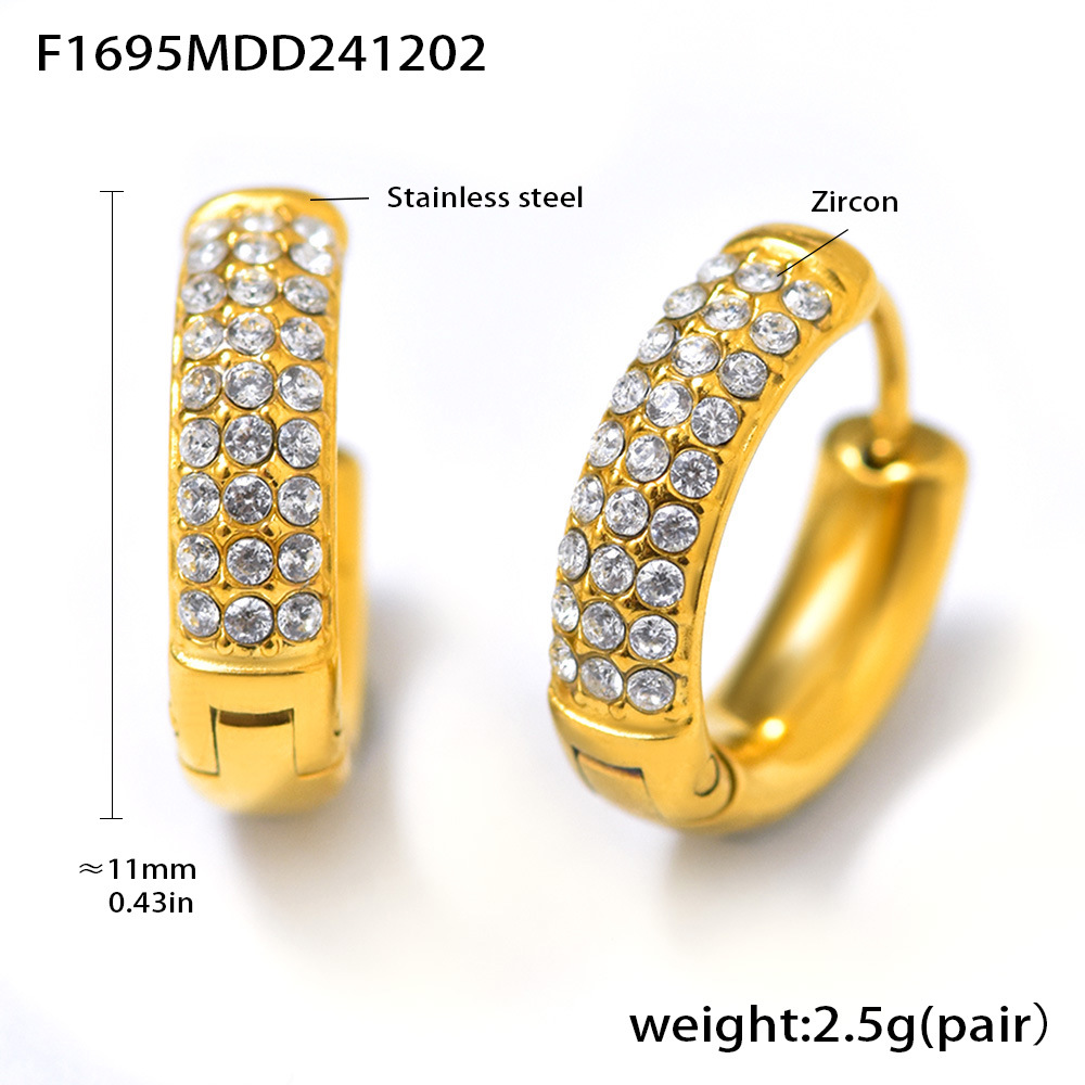 15:F1695-golden white zircon earrings-small