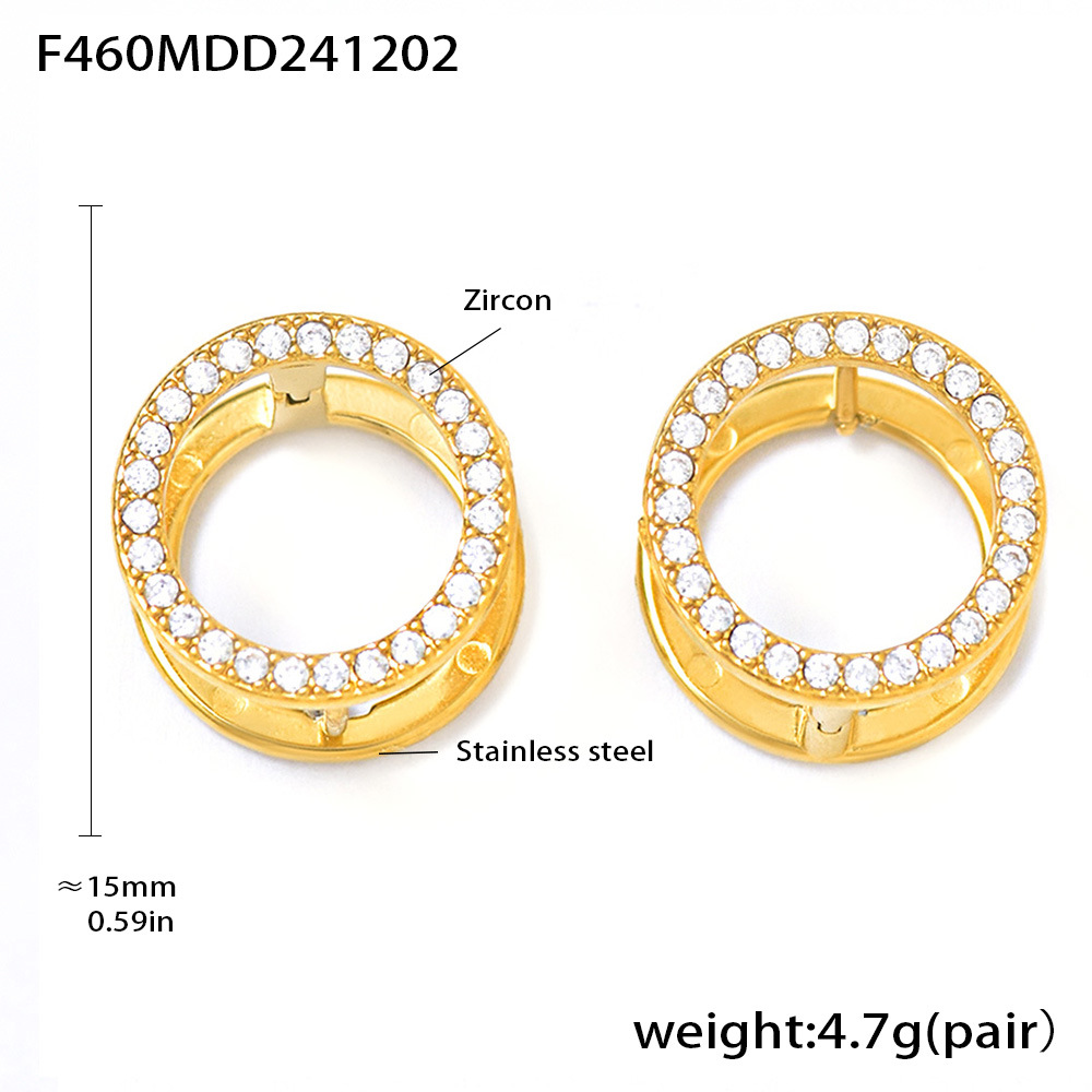 1:F460-gold zircon earrings