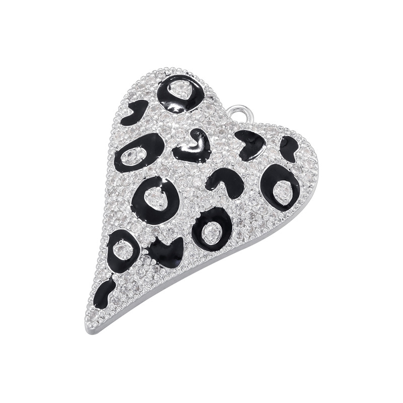 Vd1716 white gold leopard print long heart