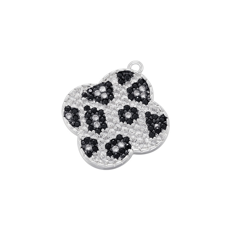 8:Vd1717 white gold leopard print four-leaf clover