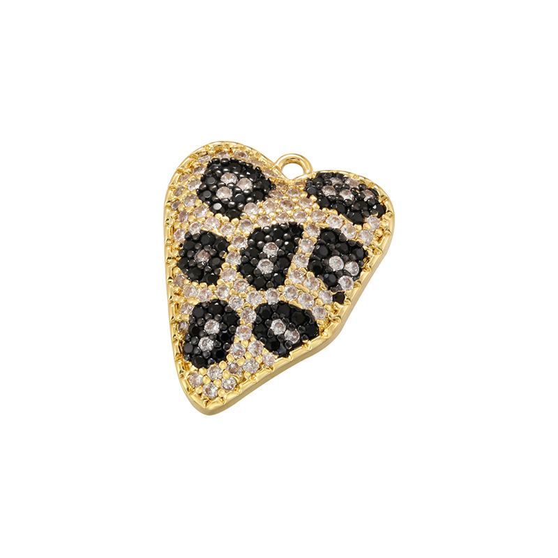 9:Vd1718 gold leopard print special-shaped love heart