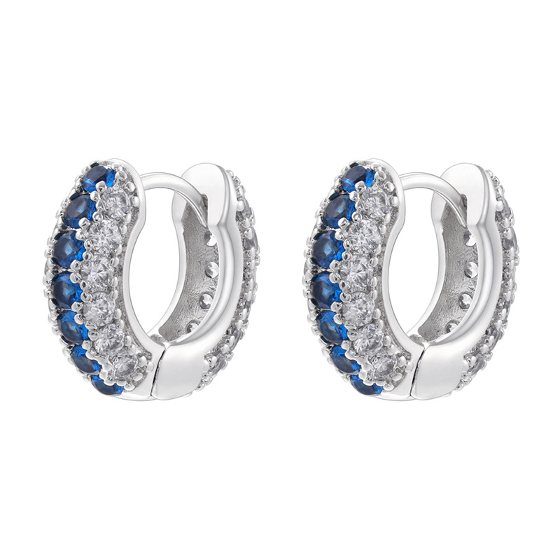 5:White gold Blue Diamond 1 pair
