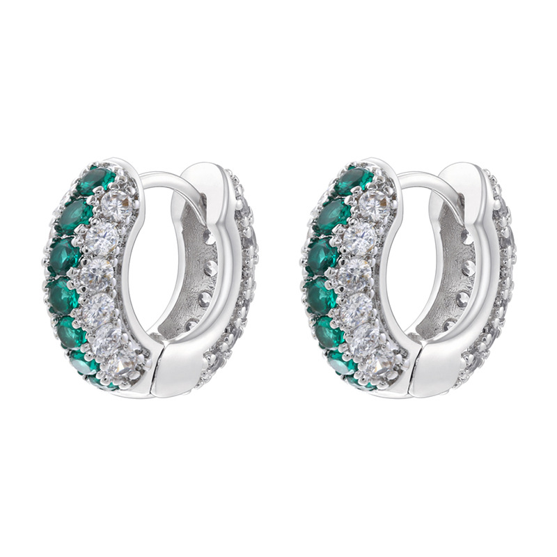 7:White golden green diamond 1 pair