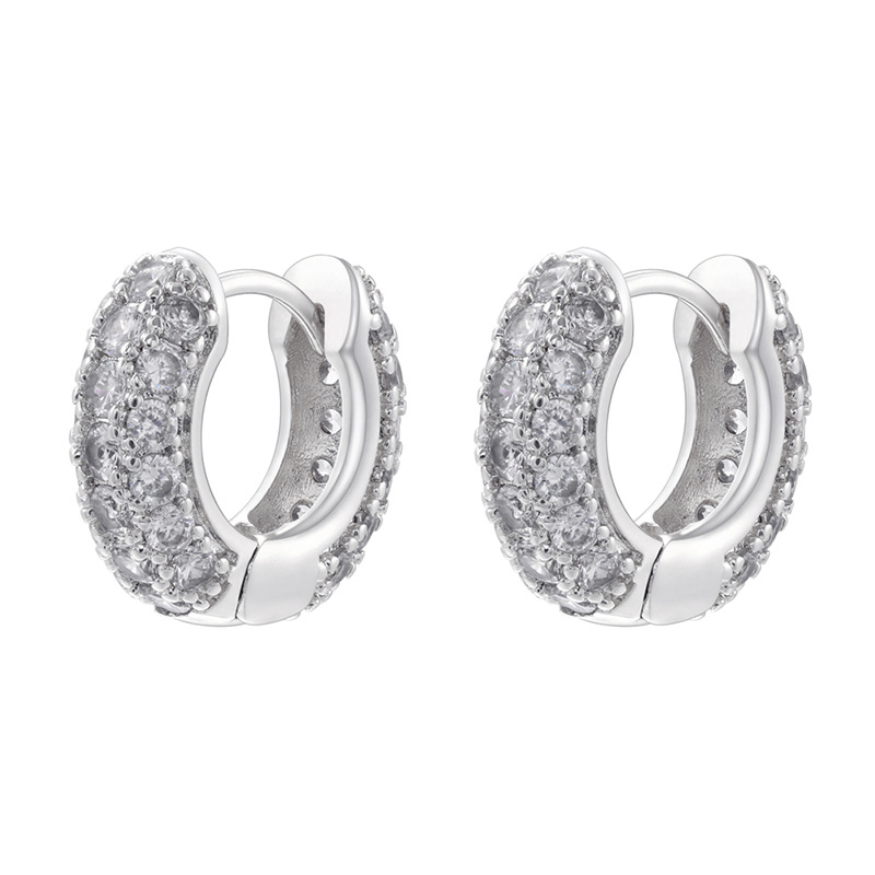 8:White Gold White Diamond 1 pair
