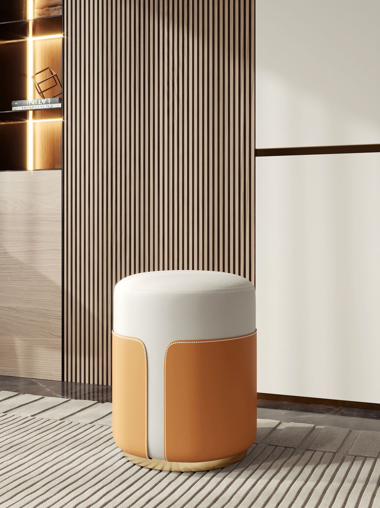 White   orange stainless steel base