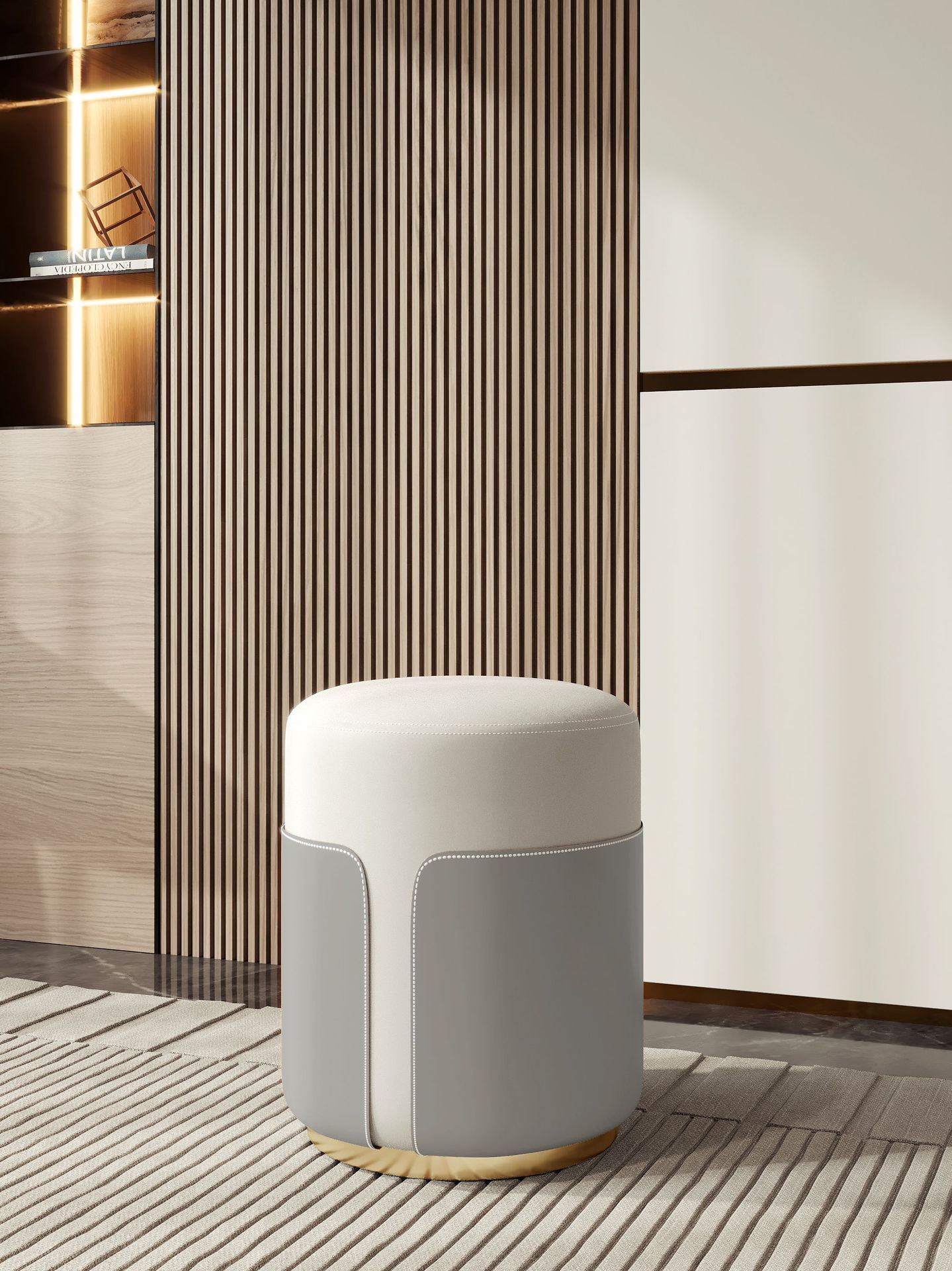 White   gray stainless steel base