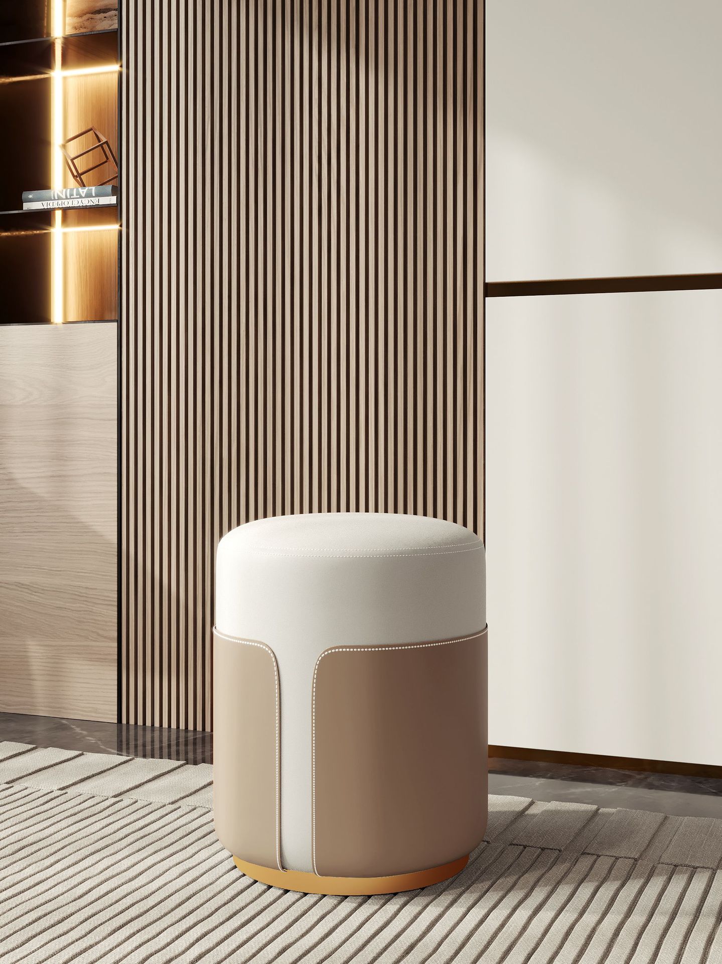 White   Coffee Carbon Steel Gold Base