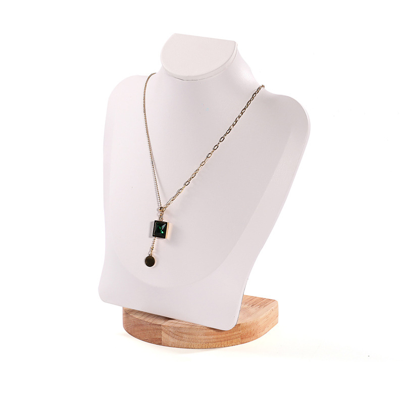 2:New portrait neck frame 23cm white leather