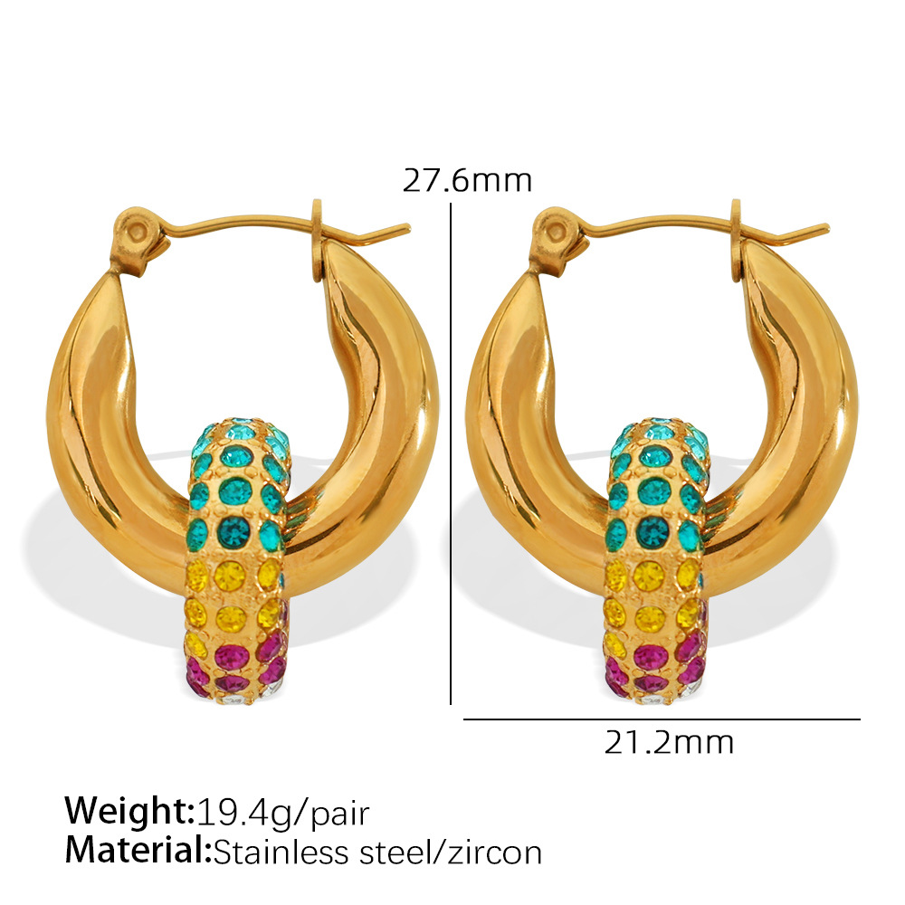 5:EH268 color zirconium gold earrings
