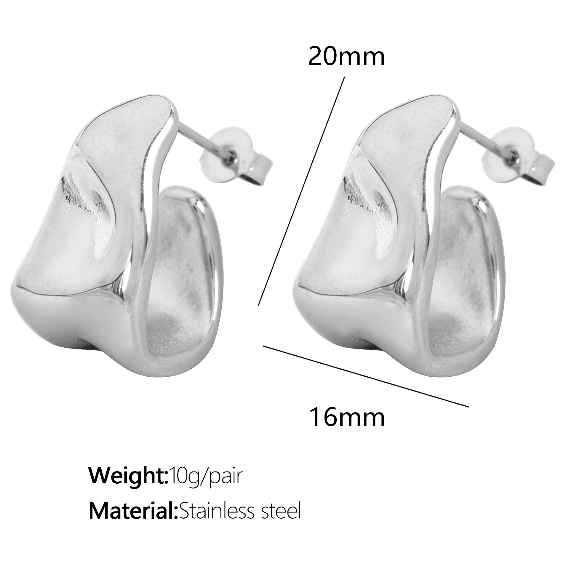 2:EH291 silver earrings