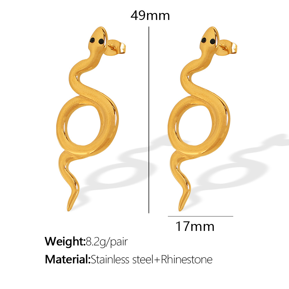 1:EH621 black diamond gold earrings