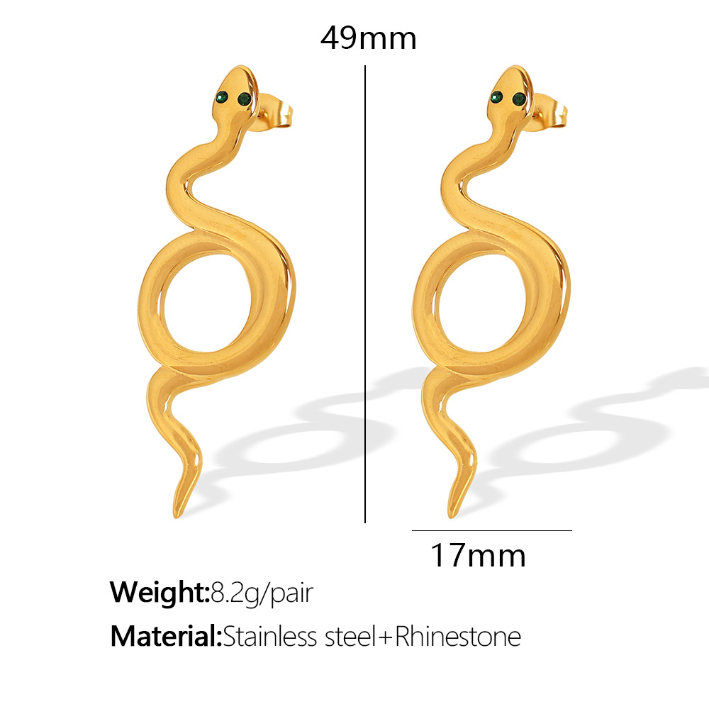 2:EH621 Green Diamond Gold Earrings