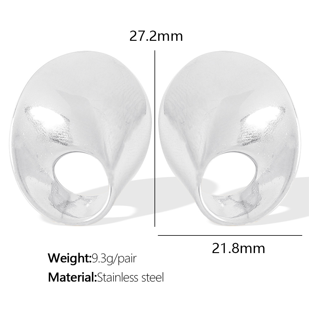 2:EH619 steel color earrings