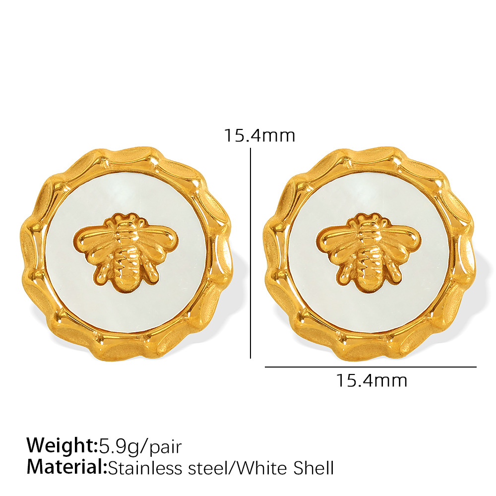 1:EH507 gold stud earrings