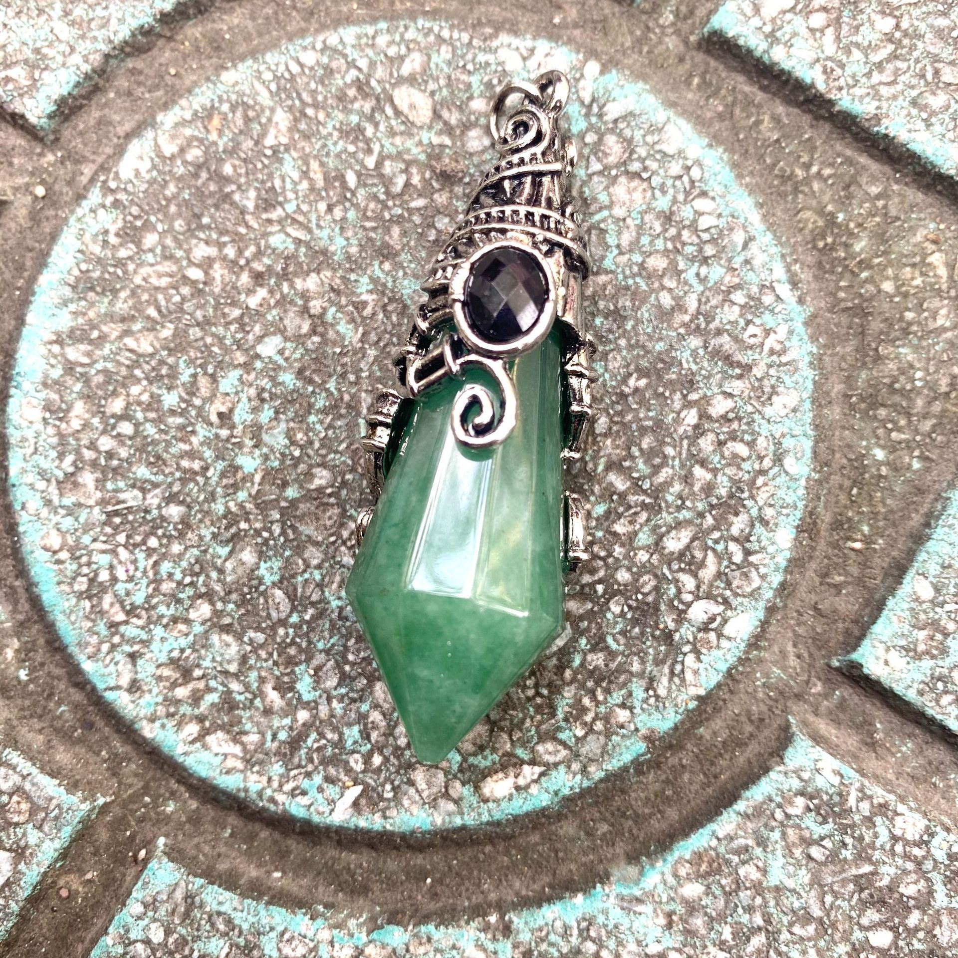 3:Antique silver color Green Aventurine