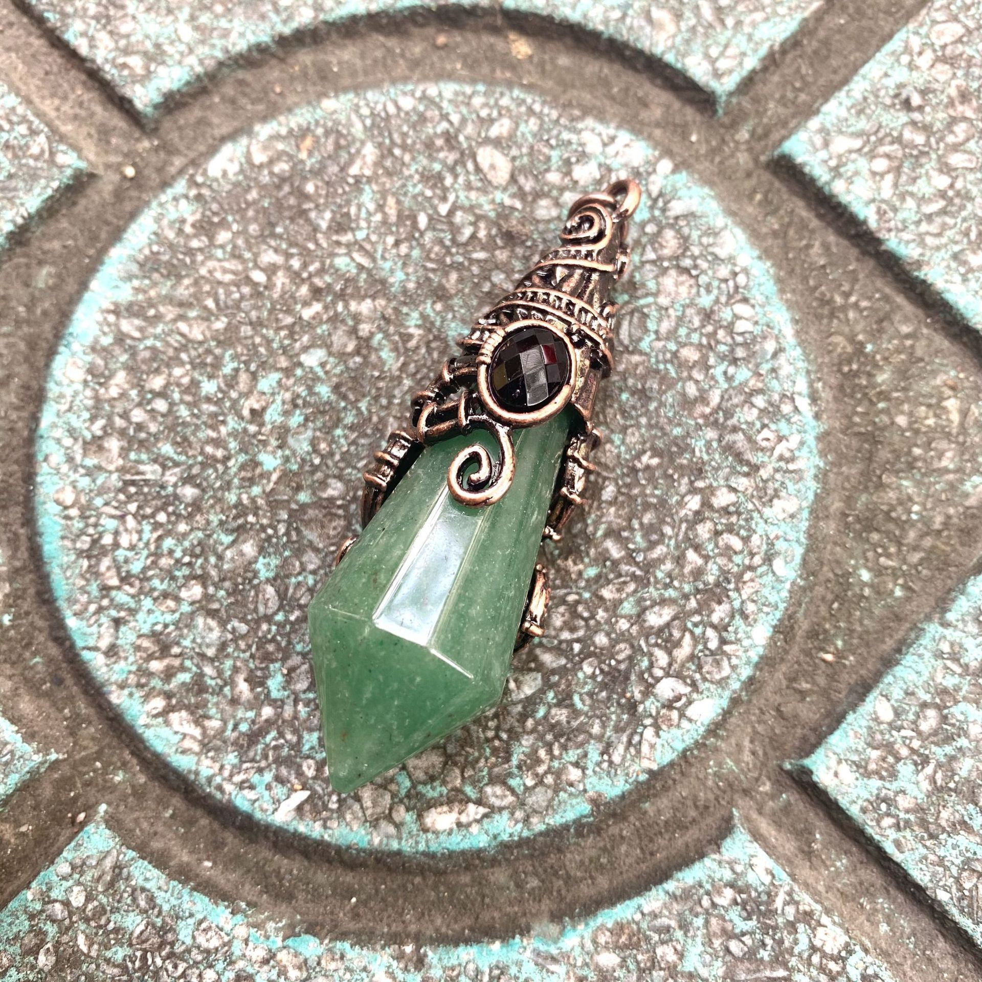 12:Antique bronze color Green Aventurine