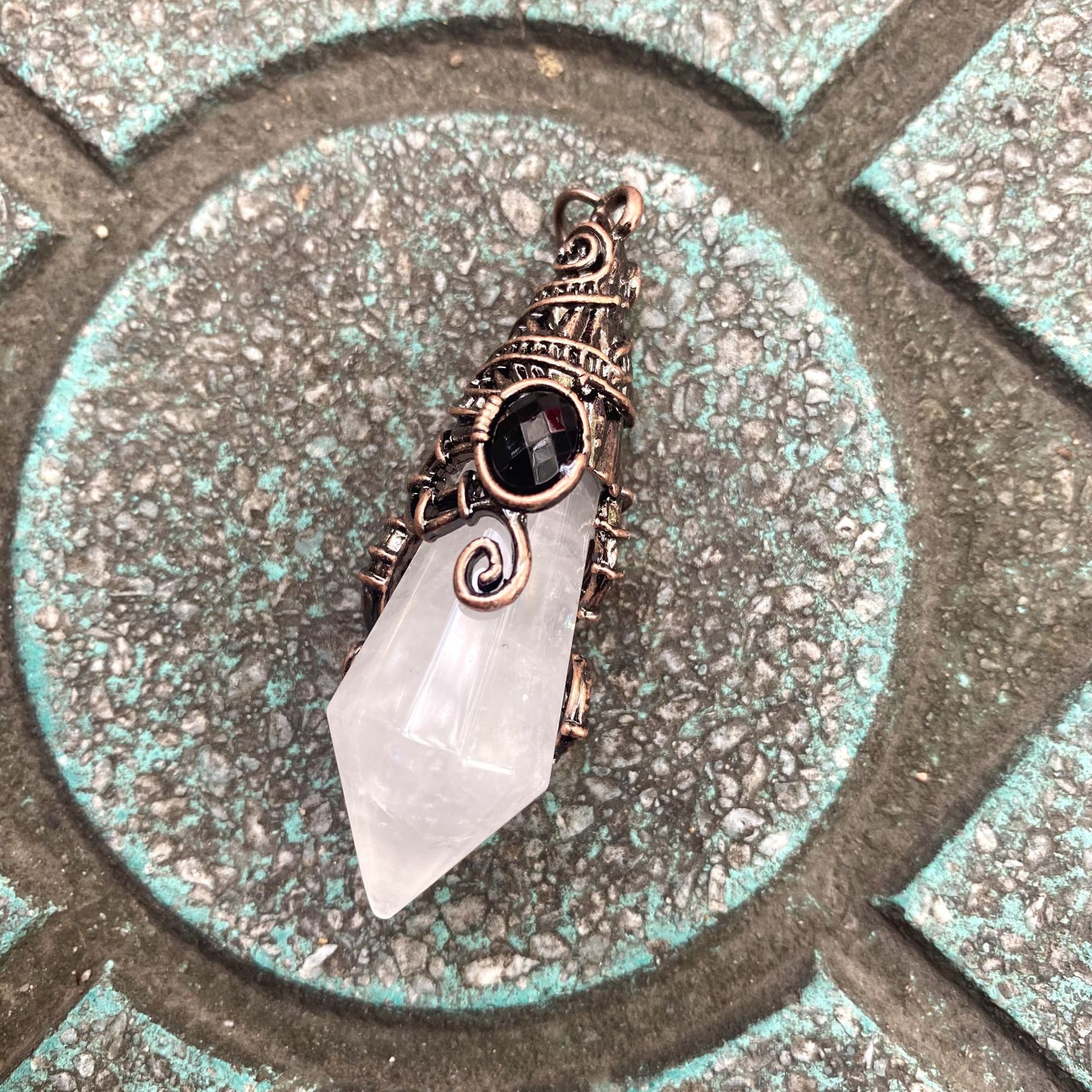 14:Antique bronze color Clear Quartz