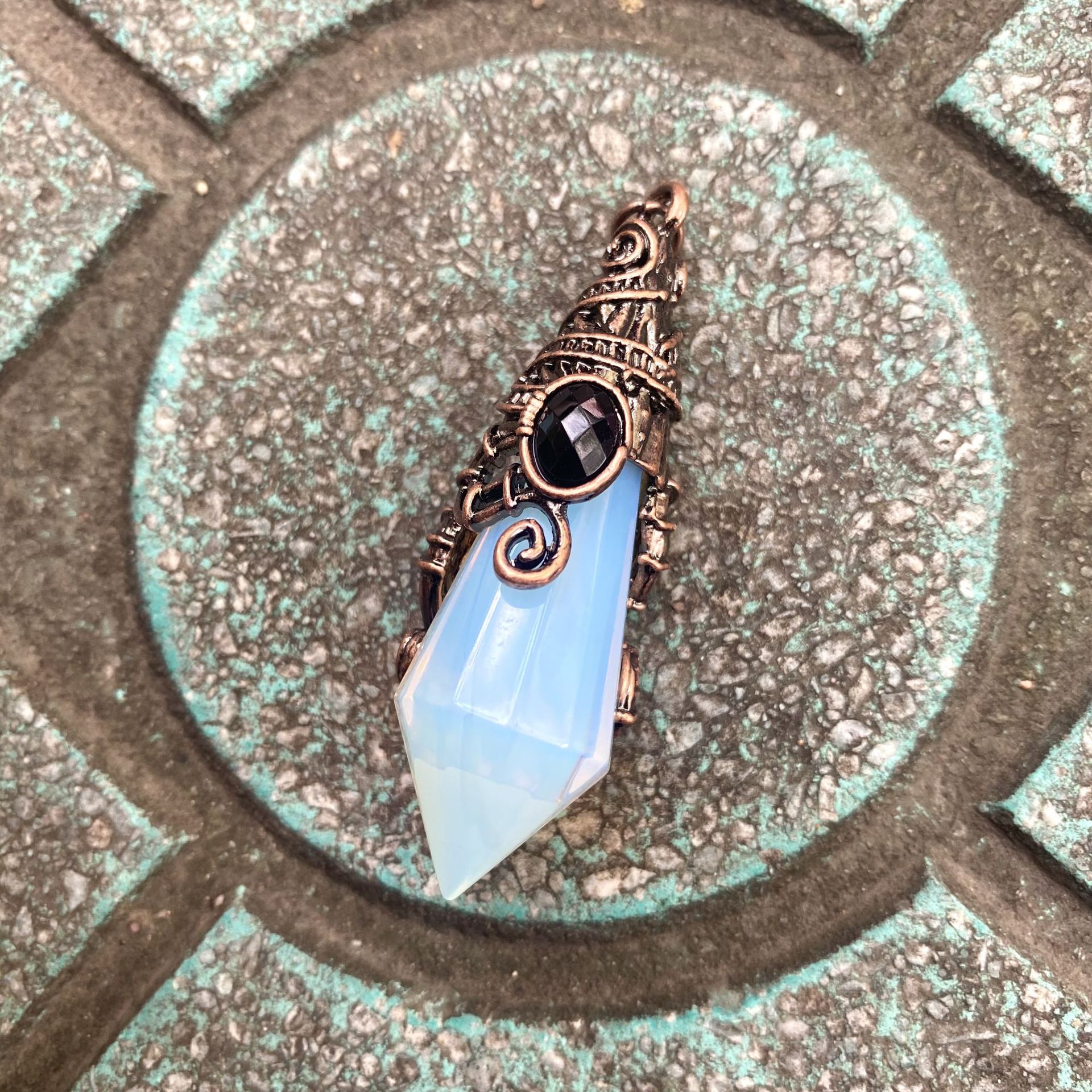 15:Antique bronze color sea opal