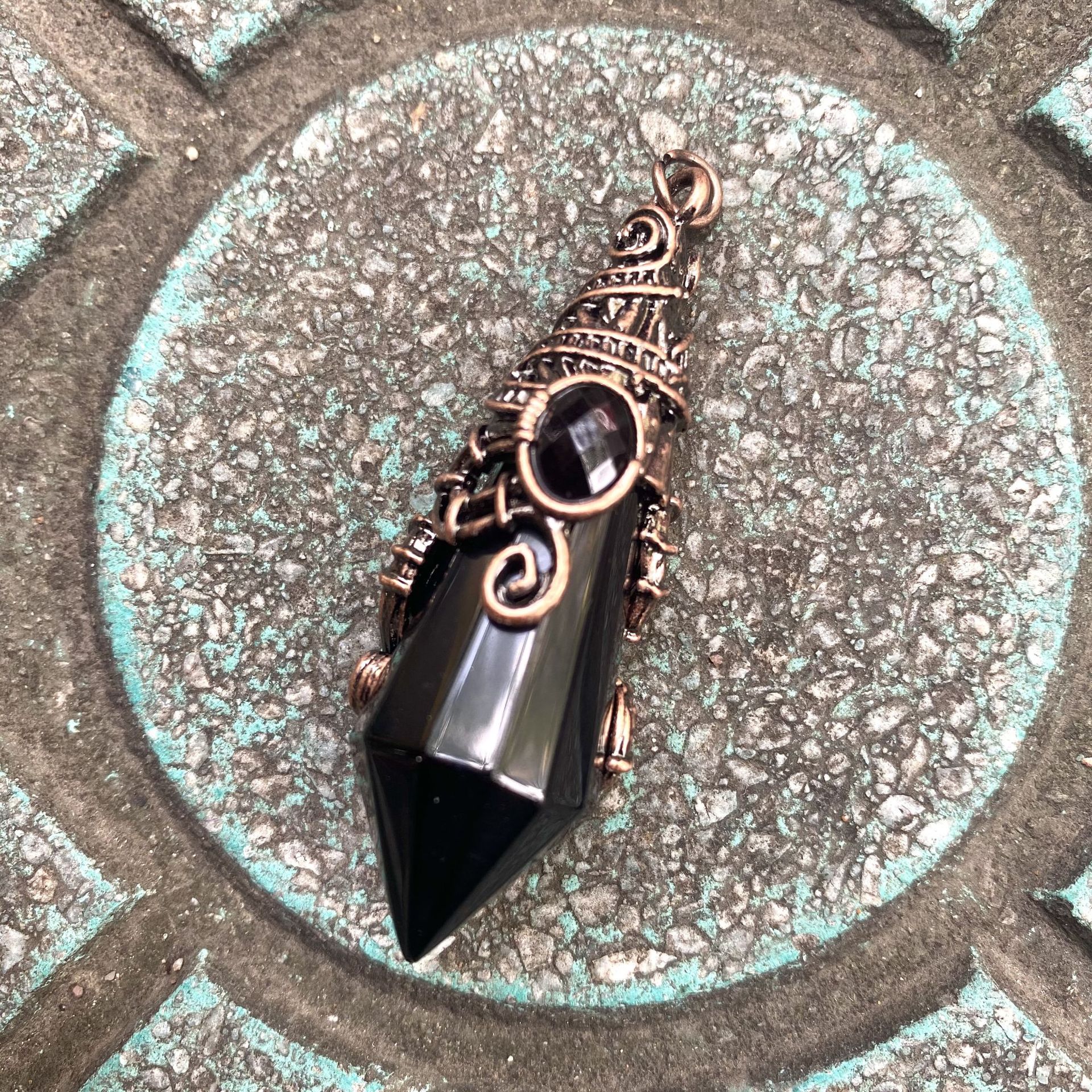 17:Antique bronze color Black Obsidian
