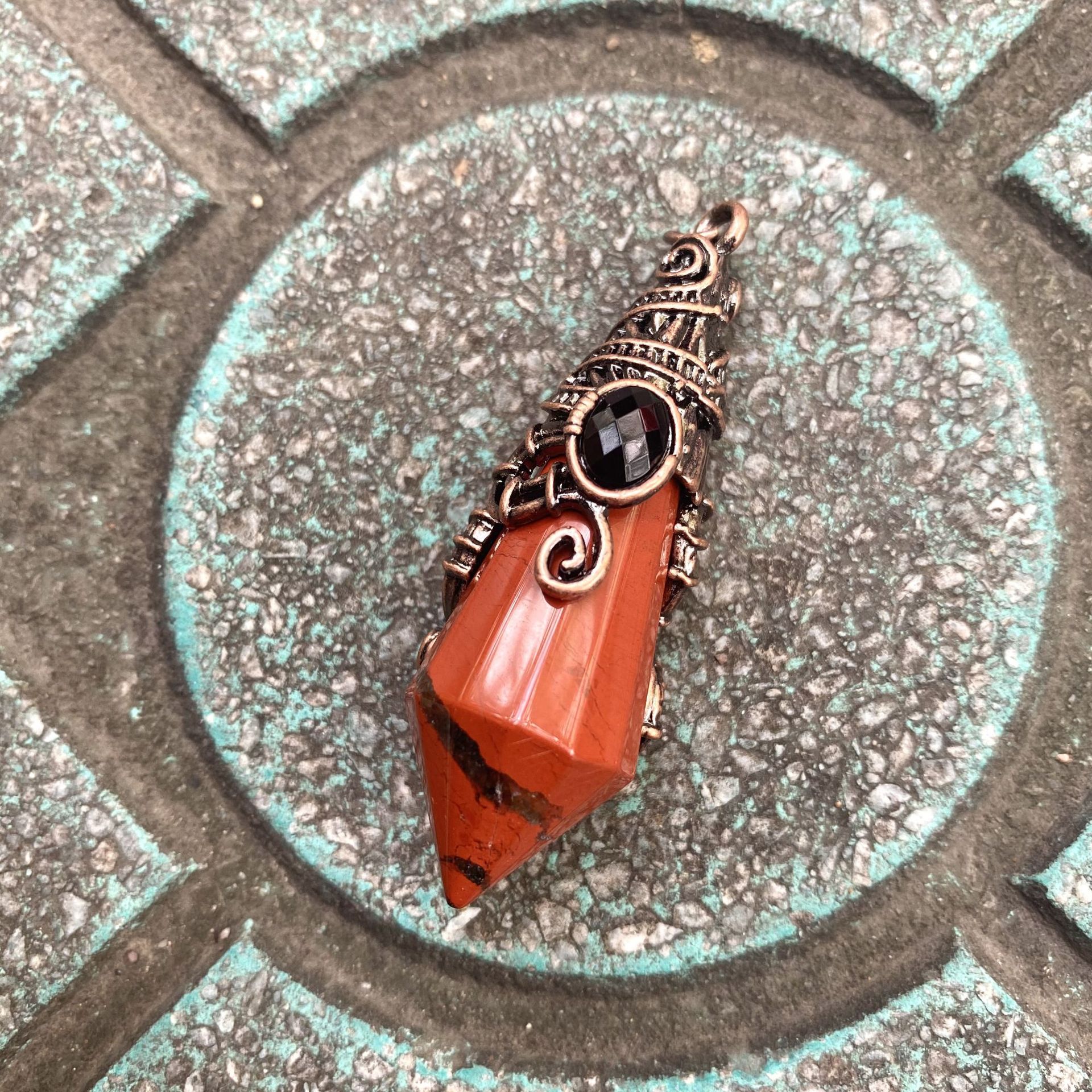 18:Antique bronze color red jasper