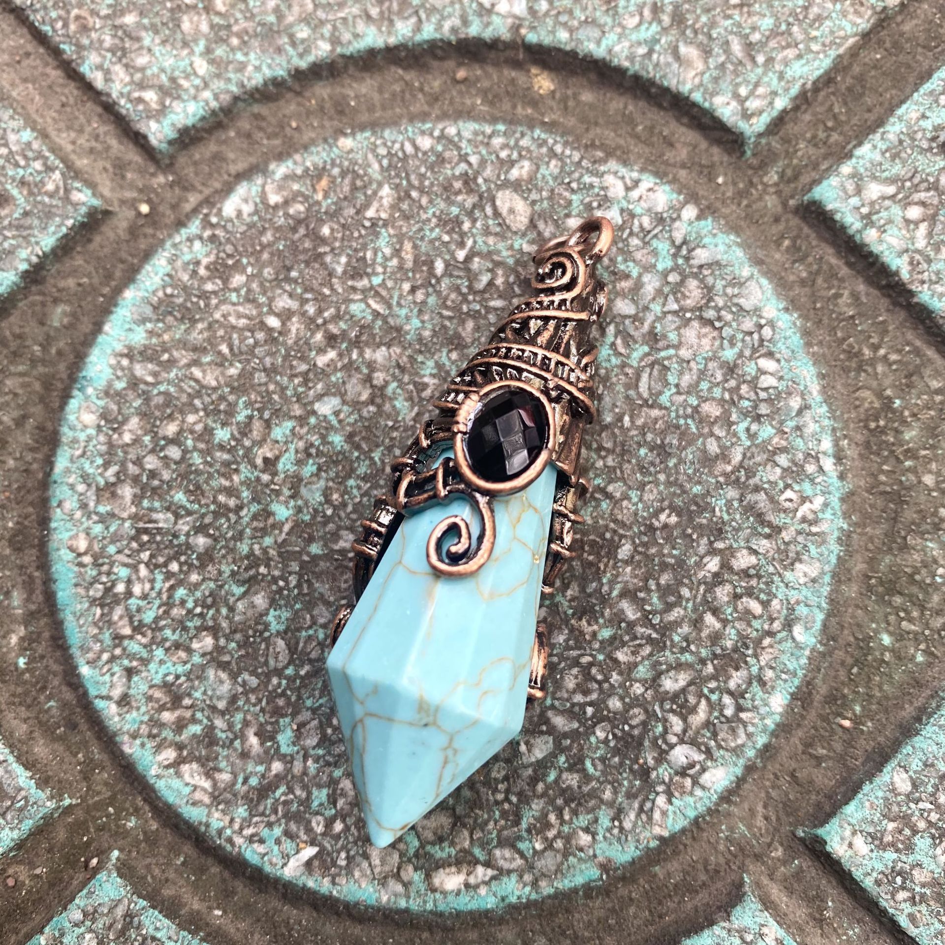 19:Antique bronze color turquoise