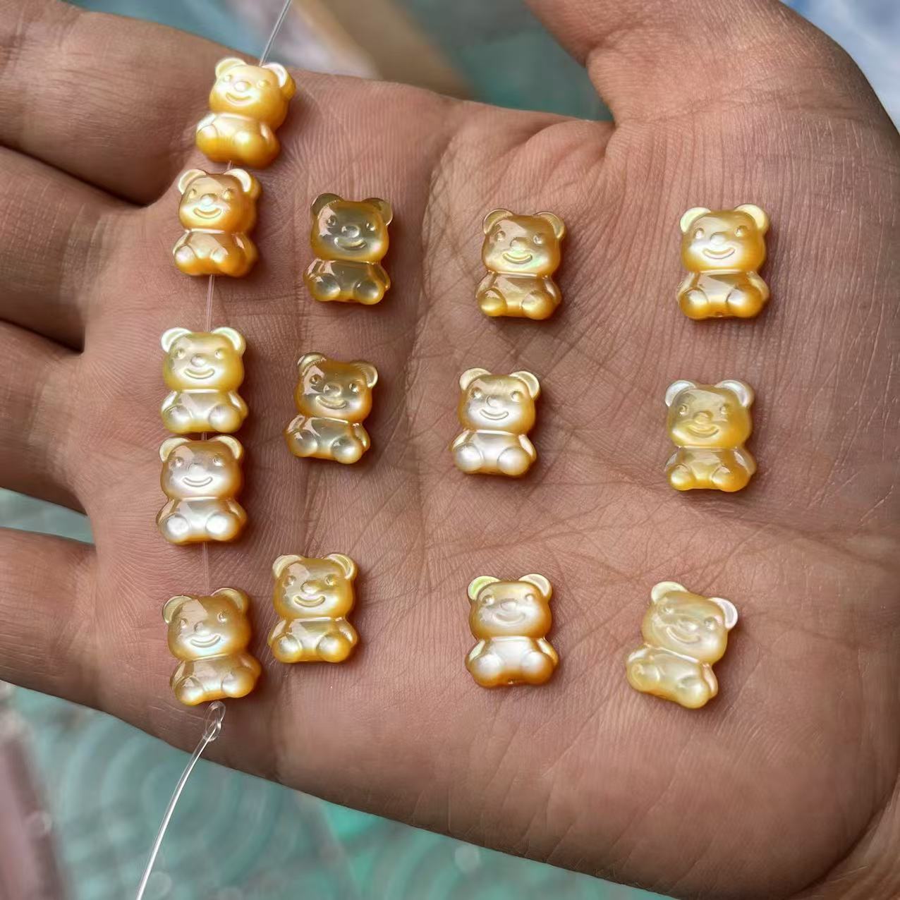 Yellow butterfly shell Bear (with eyes)