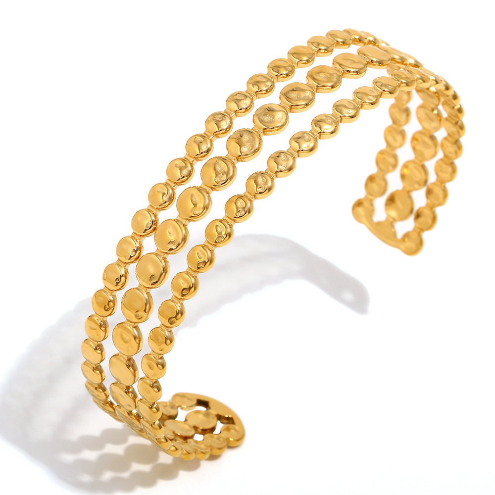 1:Three-layer disc bracelet-gold