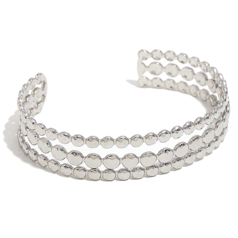 2:Three-layer disc bracelet-steel color