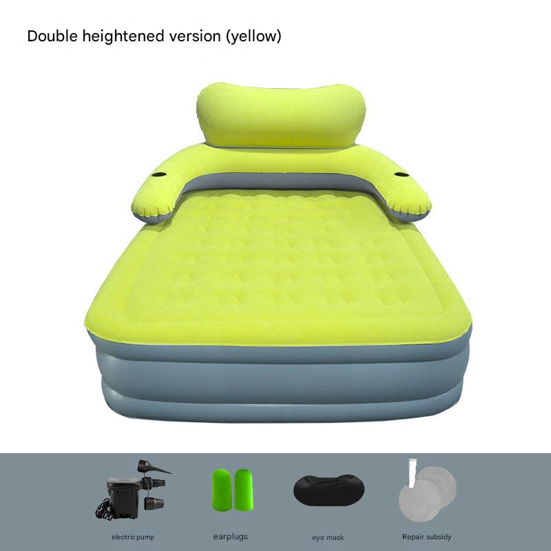Yellow heart-shaped raised inflatable bed
