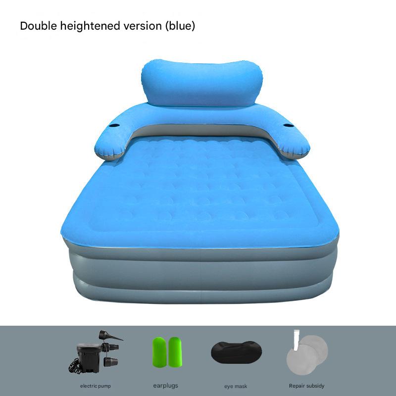 Blue heart-shaped elevated inflatable bed