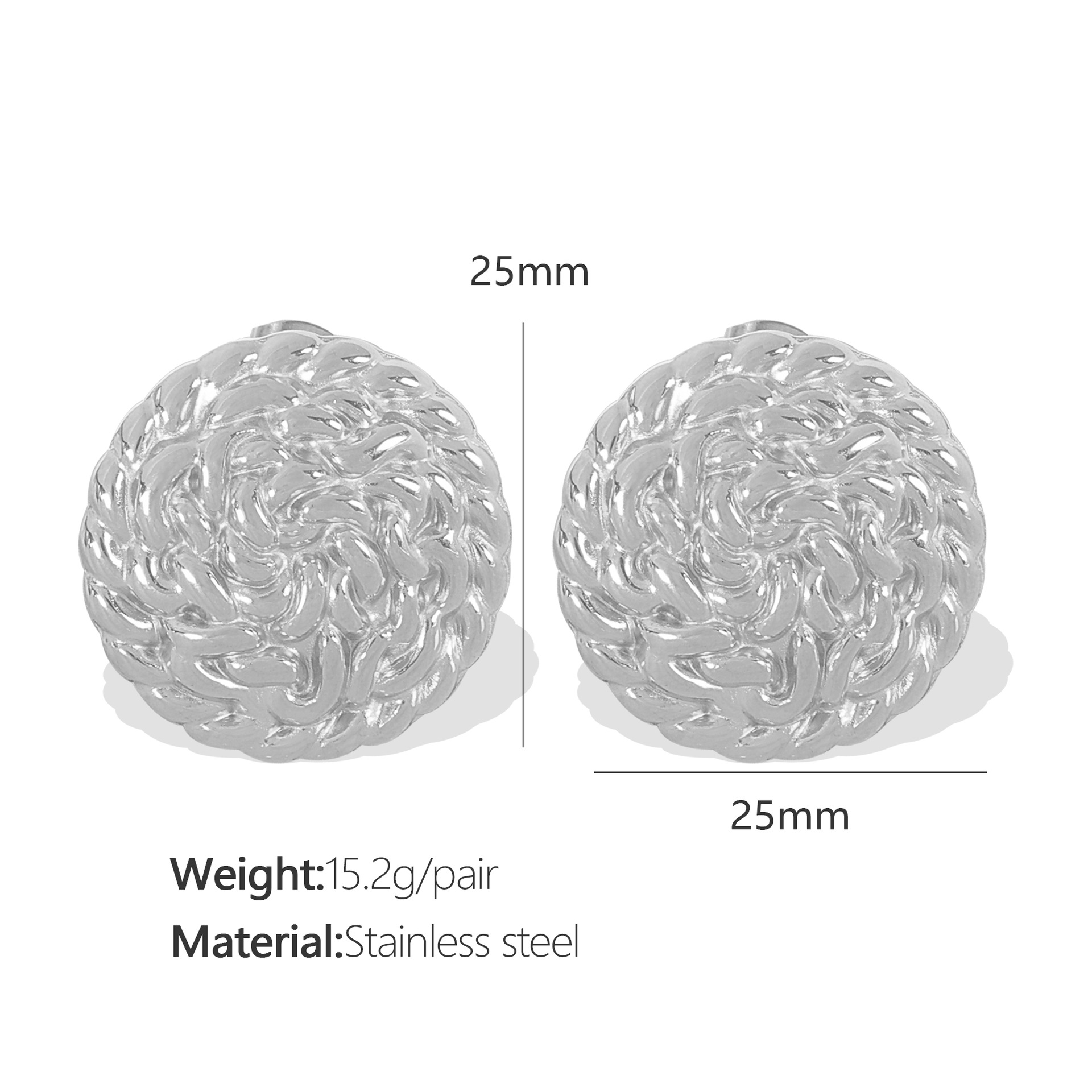 2:EH189 Large Silver Earrings