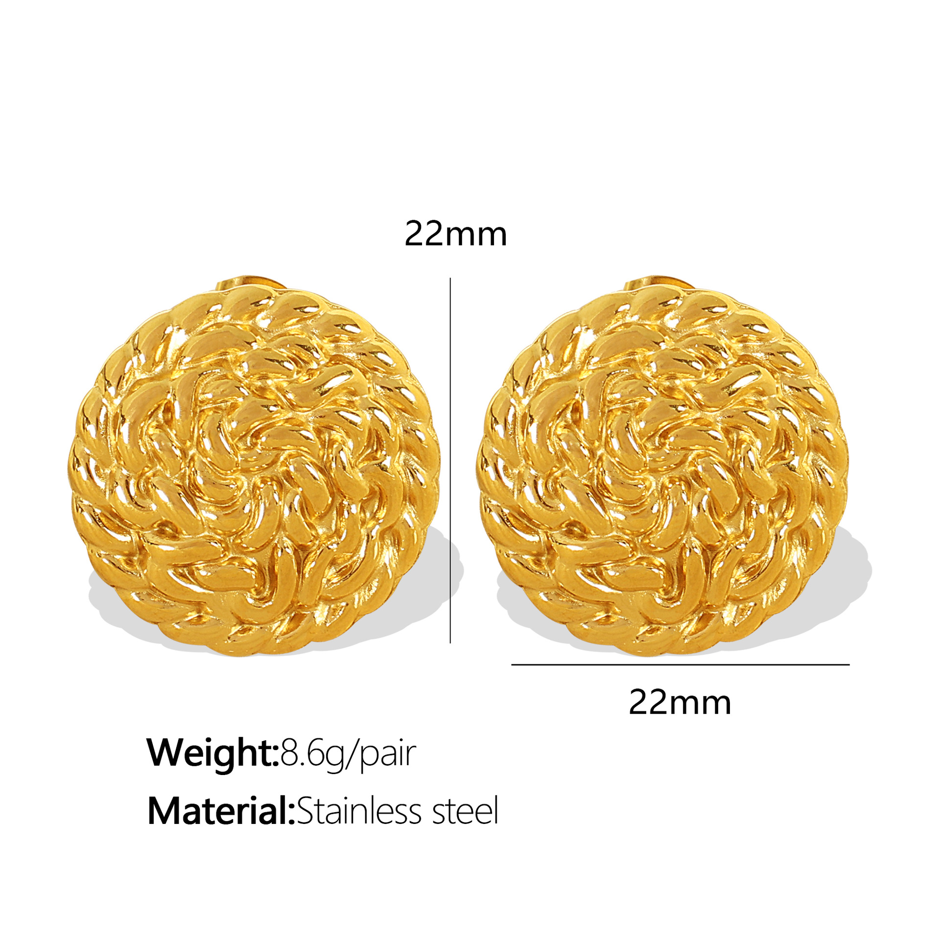 3:EH189 small gold earrings