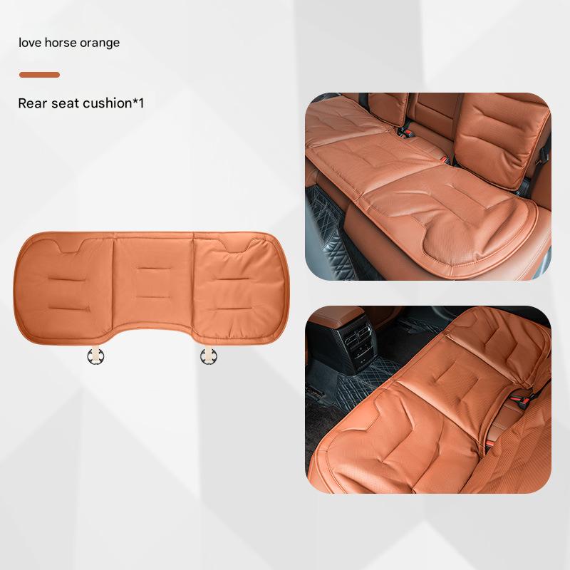 Emma orange rear seat cushion [nappa leather punched for breathability]