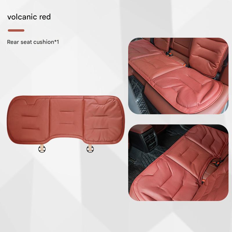 Volcanic red rear seat cushion [nappa leather punched for breathability]