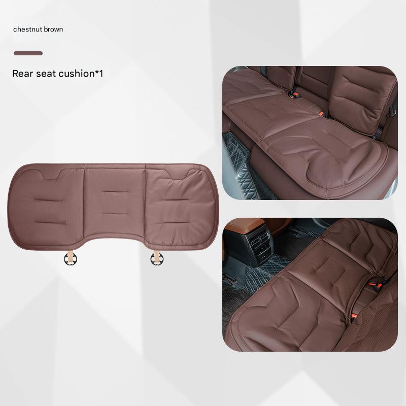 Chestnut brown rear seat cushion [nappa leather punched for breathability]