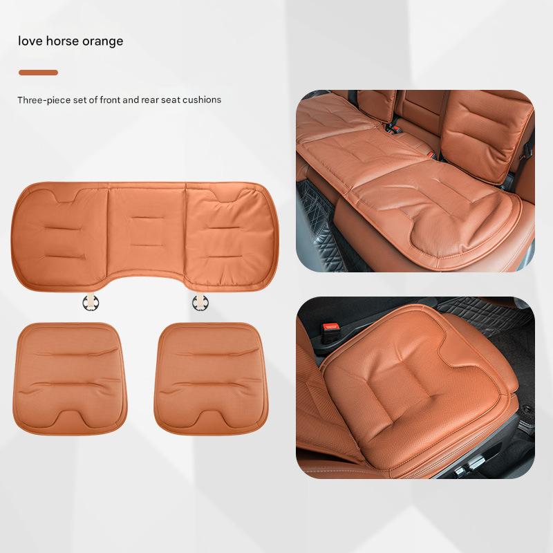 Emma orange three-piece set [nappa leather punched and breathable]