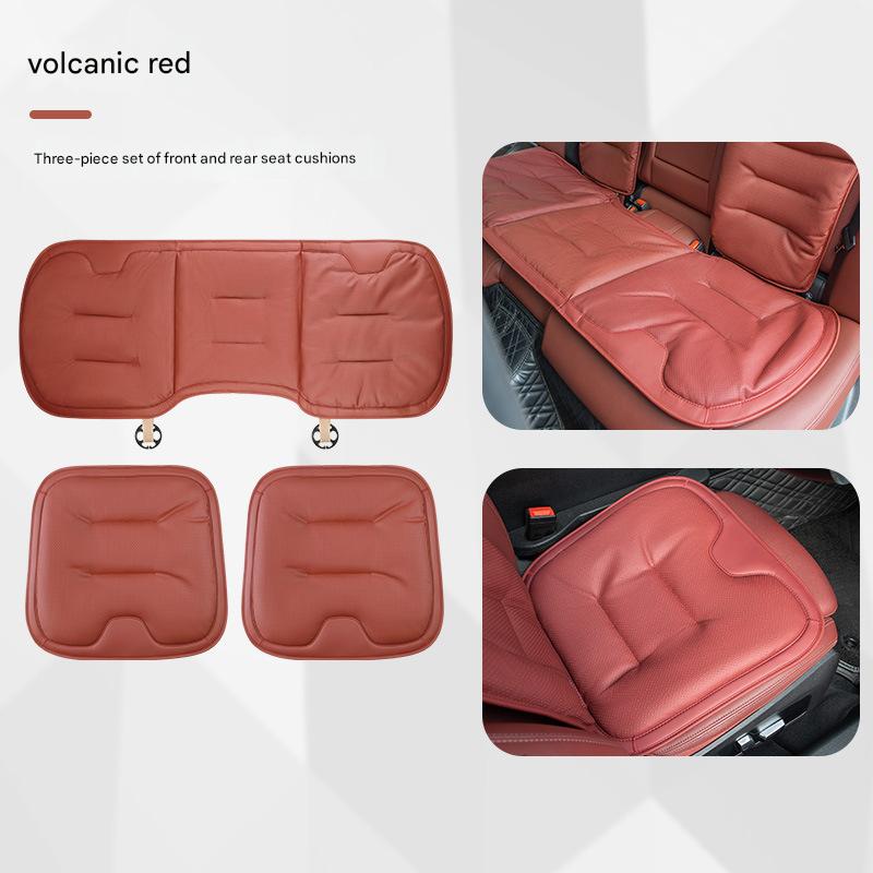 Volcanic red three-piece set [nappa leather punched and breathable]