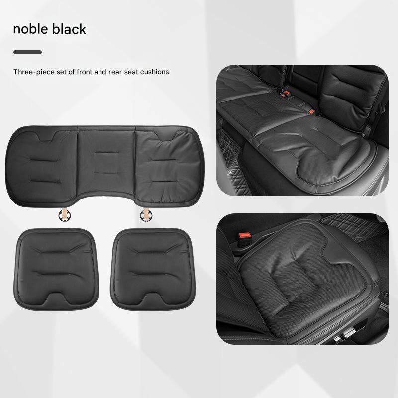 Noble black three-piece set [nappa leather punched and breathable]