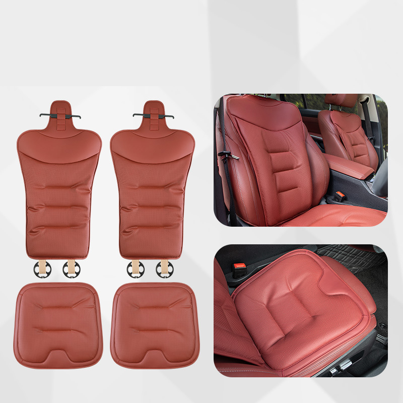 Volcanic red four-piece set [nappa leather punched and breathable]