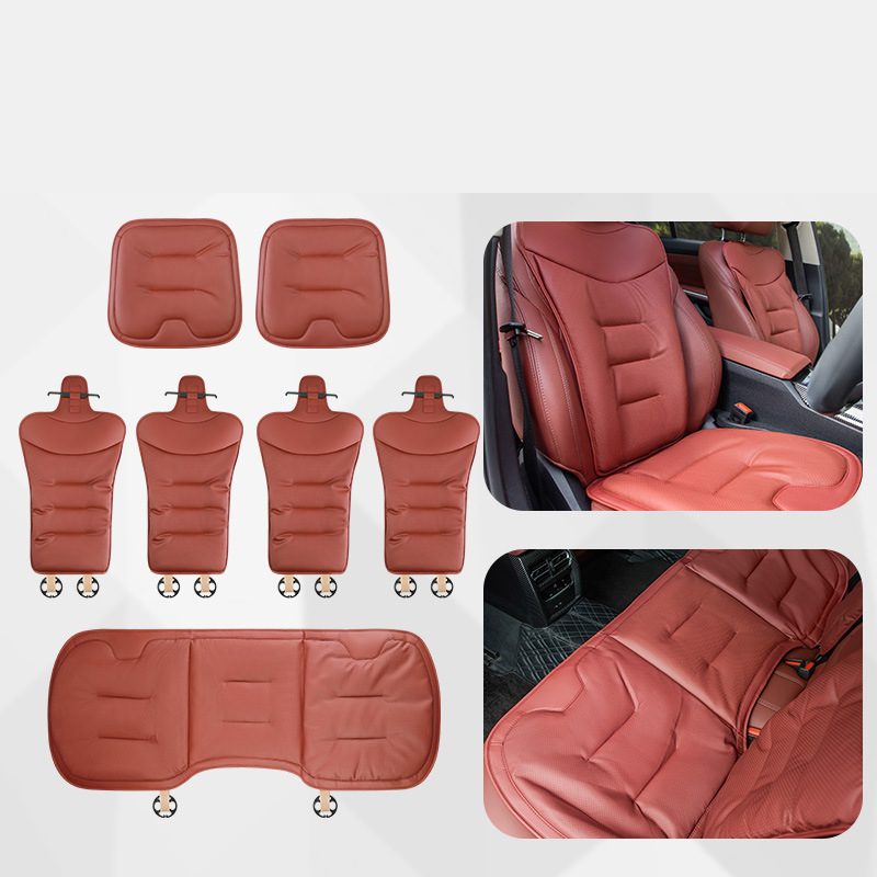 Seven-piece set of front and rear seat cushions [volcanic red]