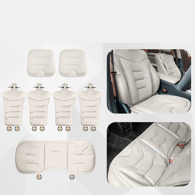 Seven-piece set of front and rear seat cushions [off-white]