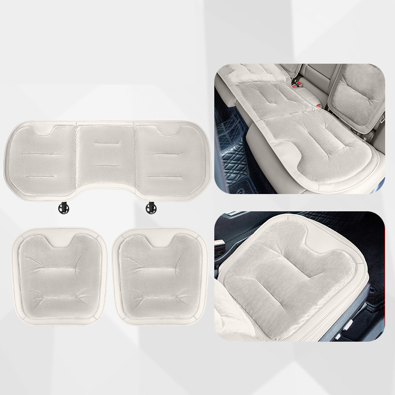Flannel cushion [ideal white] 3-piece set for the whole car