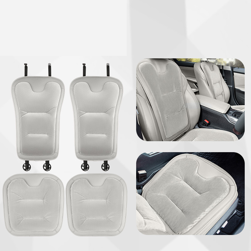 Flannel cushion [ideal white] 4-piece set for the whole car