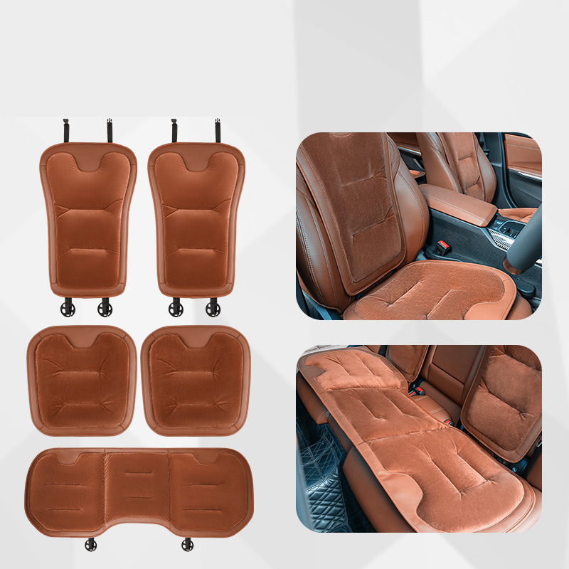 Flannel cushion   backrest [aima orange] 5-piece set for the whole car