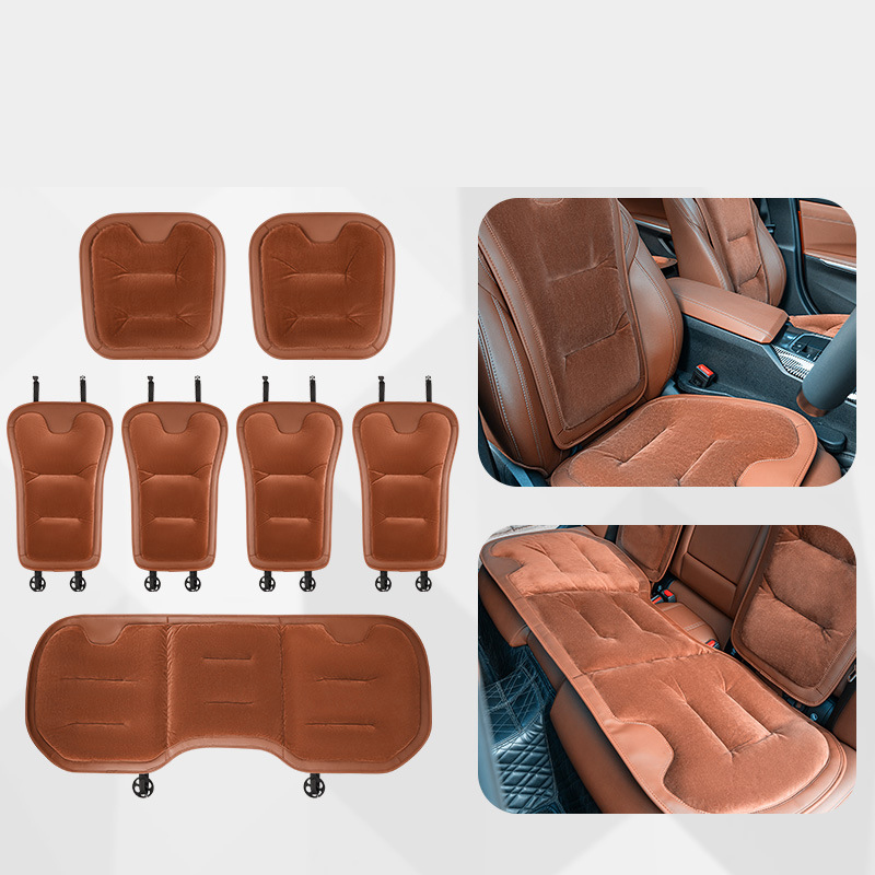 Flannel cushion   backrest [aima orange] 7-piece set for the whole car