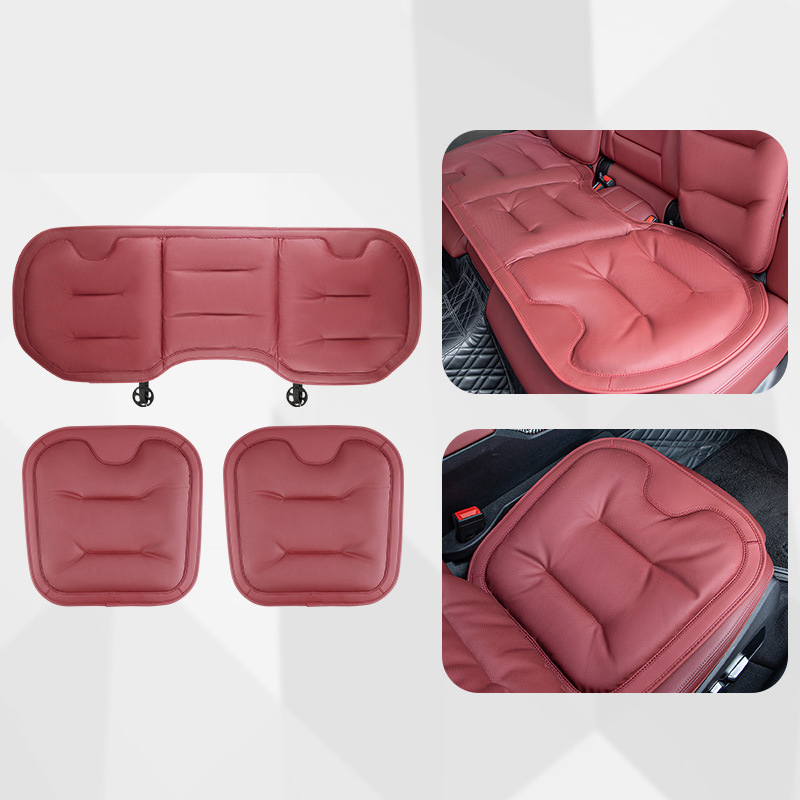 Breathable nappa leather [burgundy red] three-piece set