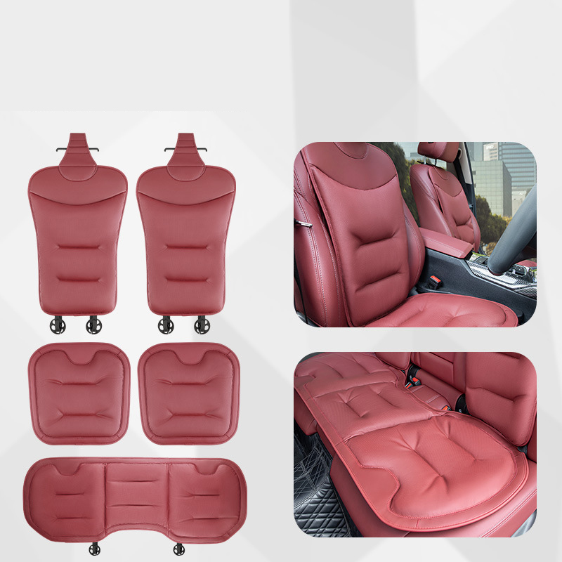 Burgundy [napa leather punched and breathable] five-piece set