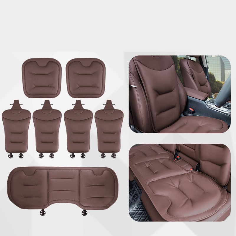 Chestnut brown [napa leather punched and breathable] seven-piece set for the whole car